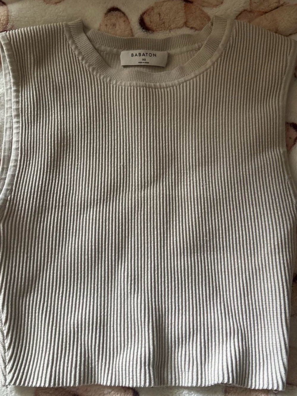 Aritzia Babaton Ribbed Knit Tank — Cream